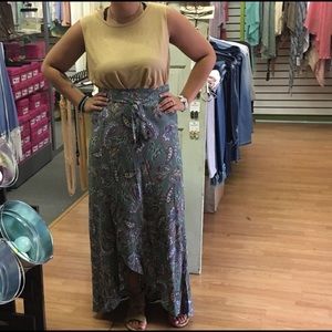 EUC Entro Paisley Wrap Skirt Boho L